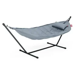 ® Headdemock Hängematte superb Deluxe Set inkl. Kissen storm blue und Cover (schwarzes Rack)^Fatboy