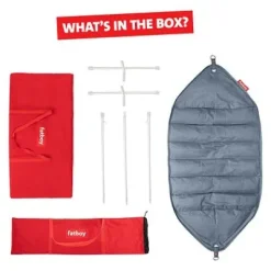 ® Headdemock Hängematte superb Deluxe Set inkl. Kissen storm blue und Cover (schwarzes Rack)^Fatboy