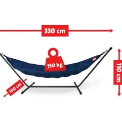 ® Headdemock Hängematte Deluxe Set inkl. Kissen dark blue und Cover (schwarzes Rack)^Fatboy Sale