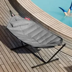 ® Headdemock Hängematte superb Deluxe Set inkl. Kissen rock grey und Cover (schwarzes Rack)^Fatboy Discount