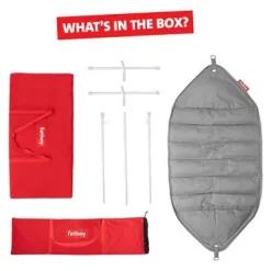 ® Headdemock Hängematte superb Deluxe Set inkl. Kissen rock grey und Cover (schwarzes Rack)^Fatboy Discount