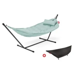 ® Headdemock Hängematte superb Deluxe Set inkl. Kissen seafoam und Cover (schwarzes Rack)^Fatboy Hot