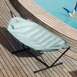® Headdemock Hängematte superb Deluxe Set inkl. Kissen seafoam und Cover (schwarzes Rack)^Fatboy Hot