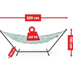 ® Headdemock Hängematte superb Deluxe Set inkl. Kissen seafoam und Cover (schwarzes Rack)^Fatboy Hot