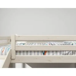 Classic Halbhohes Bett mit Schrägleiter und Rutsche weiß lasiert Sale^FLEXA Best