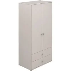Classic Kleiderschrank mit 2 Türen u. 2 Schubladen grau/grün^FLEXA Best