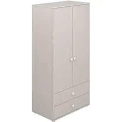 Classic Kleiderschrank mit 2 Türen u. 2 Schubladen grau/weiß^FLEXA Best