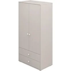 Classic Kleiderschrank mit 2 Türen u. 2 Schubladen grau/weiß^FLEXA Best