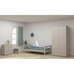 Classic Kleiderschrank mit 2 Türen u. 2 Schubladen grau/weiß^FLEXA Best