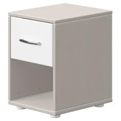 Classic Kommode mit 1 Schublade und Füßen grau lasiert/Lack weiß Sale^FLEXA New