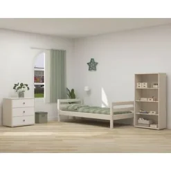 Classic Kommode mit 3 Schubladen weiß lasiert/Lack weiß/grün^FLEXA