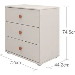 Classic Kommode mit 3 Schubladen grau/rosa^FLEXA Online
