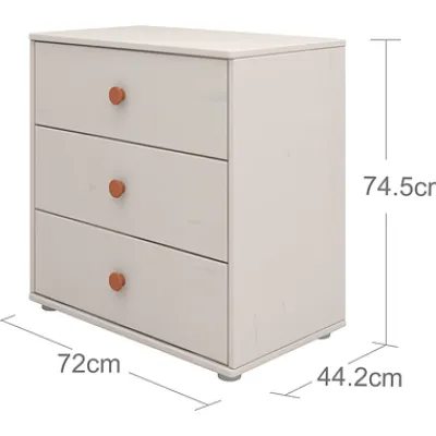 Classic Kommode mit 3 Schubladen grau/rosa^FLEXA Online