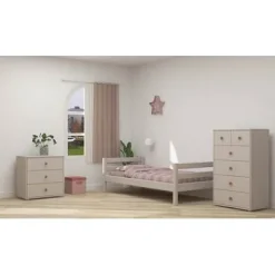 Classic Kommode mit 3 Schubladen grau/rosa^FLEXA Online