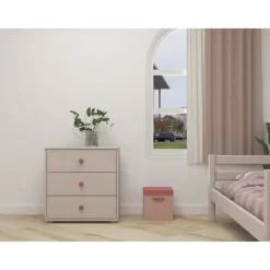 Classic Kommode mit 3 Schubladen grau/rosa^FLEXA Online