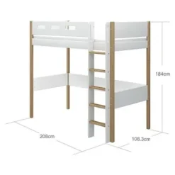 Nor Hochbett mit senkrechter Leiter /eiche^FLEXA Discount
