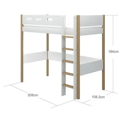 Nor Hochbett mit senkrechter Leiter /eiche^FLEXA Discount
