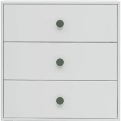 Roomie Kommode mit 3 Schubladen weiß/dunkelgrün^FLEXA New