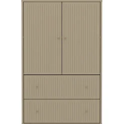 Saga Schrank mit 2 Türen und 2 Schubladen mit Rillen^FLEXA New