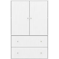 Saga Schrank mit 2 Türen und 2 Schubladen mit Rillen^FLEXA Discount
