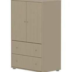 Saga Schrank mit 2 Türen und 2 Schubladen mit Rillen^FLEXA Clearance