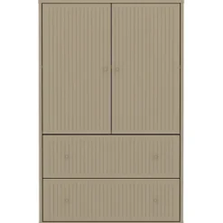 Saga Schrank mit 2 Türen und 2 Schubladen mit Rillen^FLEXA Clearance
