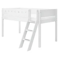 White Halbhohes Bett mit Schrägleiter^FLEXA Online