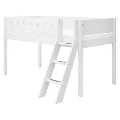 White Halbhohes Bett mit Schrägleiter^FLEXA Online