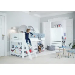 White Halbhohes Bett mit Schrägleiter^FLEXA Online
