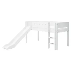 White Halbhohes Bett senk. Leiter und Rutsche^FLEXA Online
