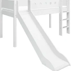 White Halbhohes Bett senk. Leiter und Rutsche^FLEXA Online