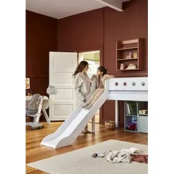 White Halbhohes Bett senk. Leiter und Rutsche^FLEXA Online