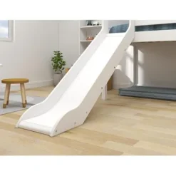 White Halbhohes Bett mit Schrägl. und Rutsche^FLEXA Discount