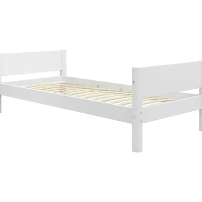 White Halbhohes Bett mit Schrägl. und Rutsche^FLEXA Discount