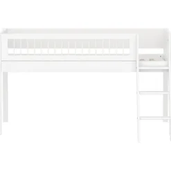 White Halbhohes Bett mit Schrägleiter und Streben Absturzsicherung^FLEXA