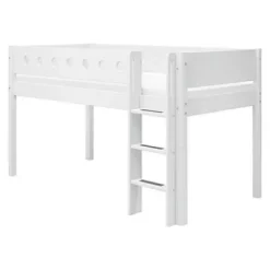 White Halbhohes Bett mit senkrechter Leiter^FLEXA Outlet