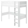 White Hochbett mit senkrechter Leiter^FLEXA New