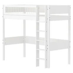 White Hochbett 90x200cm mit Streben Absturzsicherung^FLEXA Clearance