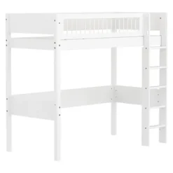 White Hochbett 90x200cm mit Streben Absturzsicherung^FLEXA Clearance