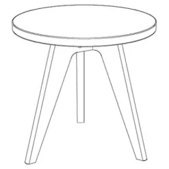 Circo Nachttisch 52cm Nussbaum geölt^Hasena New