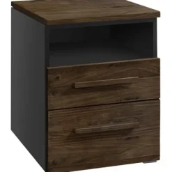 Dowe Nachttisch Nussbaum geölt/Anthrazit^Hasena Discount