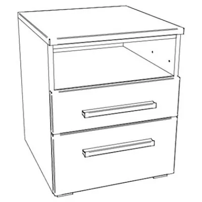 Dowe Nachttisch Nussbaum geölt/Anthrazit^Hasena Discount