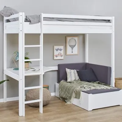 ECO Dream Hochbett Mega 90x200 cm mit Lounge-Modul (inkl. Passender Matratze) und Schreibtisch^Hoppekids Clearance