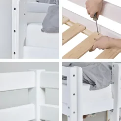 ECO Dream Mittelhochbett 90x200cm mit gerader Leiter^Hoppekids Sale