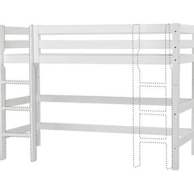 ECO Luxury Mittelhochbett 120x200cm mit Rollrost und gerader Leiter^Hoppekids New