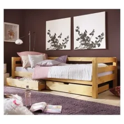 Infanskids Einzelbett mit 2 Rollschubkästen 90 x 200cm^Infantil Hot