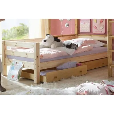 Infanskids Einzelbett mit 2 Rollschubkästen 90 x 200cm 201-10^Infantil New