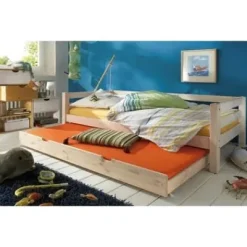 Infanskids Einzelbett mit Gästebett lackiert 90 x 200^Infantil Outlet