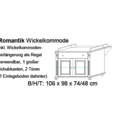Infanskids Wickelkommode Romantik mit Verlängerung 119-1 Sale^Infantil Best