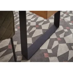 Esstisch 180x100cm Zerreiche gerade Kante (3cm) Natur geölt mit Metall U-Gestell^LifeConcept Online